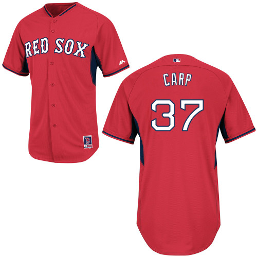 Mike Carp #37 MLB Jersey-Boston Red Sox Men's Authentic 2014 Cool Base BP Red Baseball Jersey